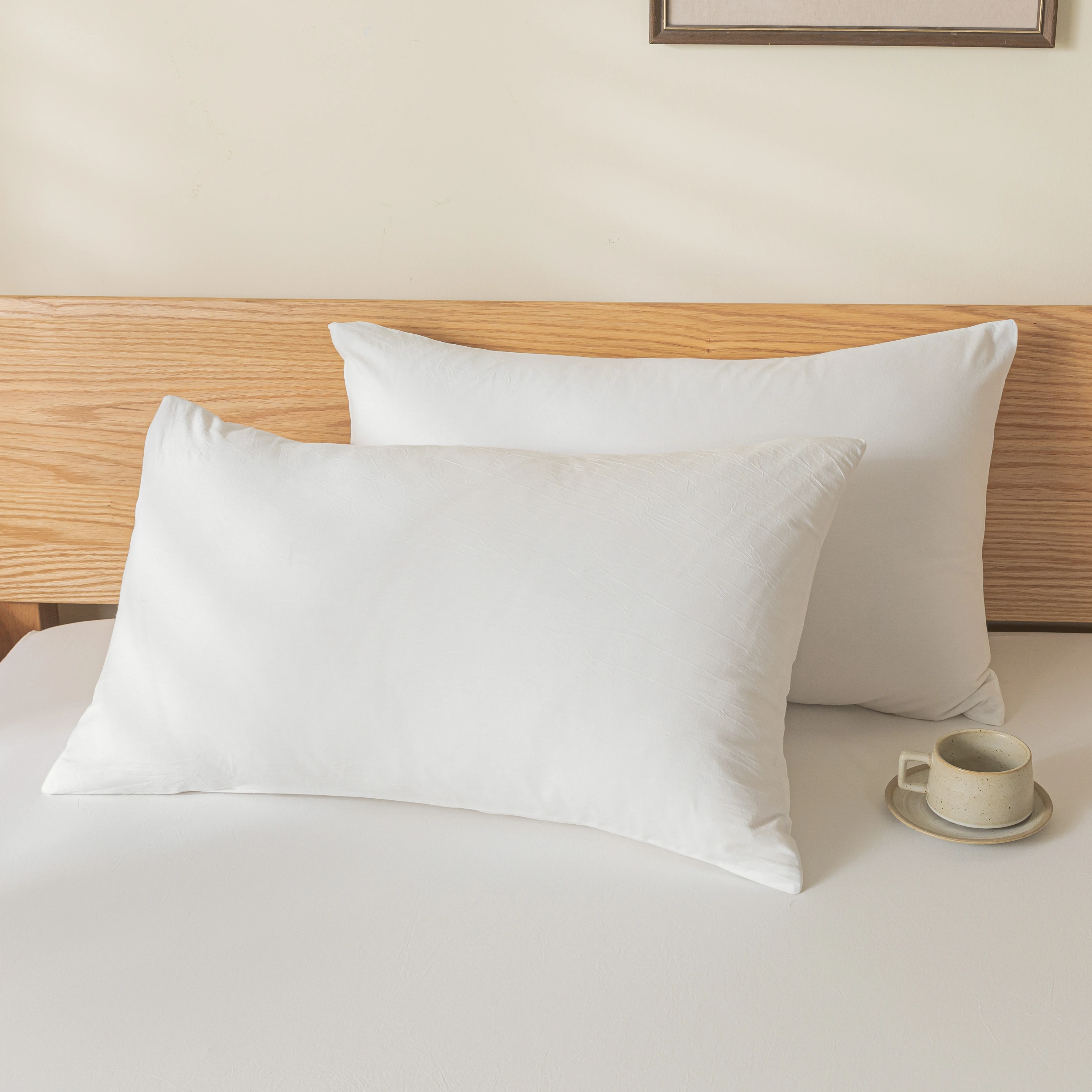 زوج من أغطية الوسائد القطنية المغسولة المصنوعة من القطن الخالص للاستخدام المنزلي، أغطية وسائد من القطن الخالص، غطاء بطانة أساسي مزدوج للصيف