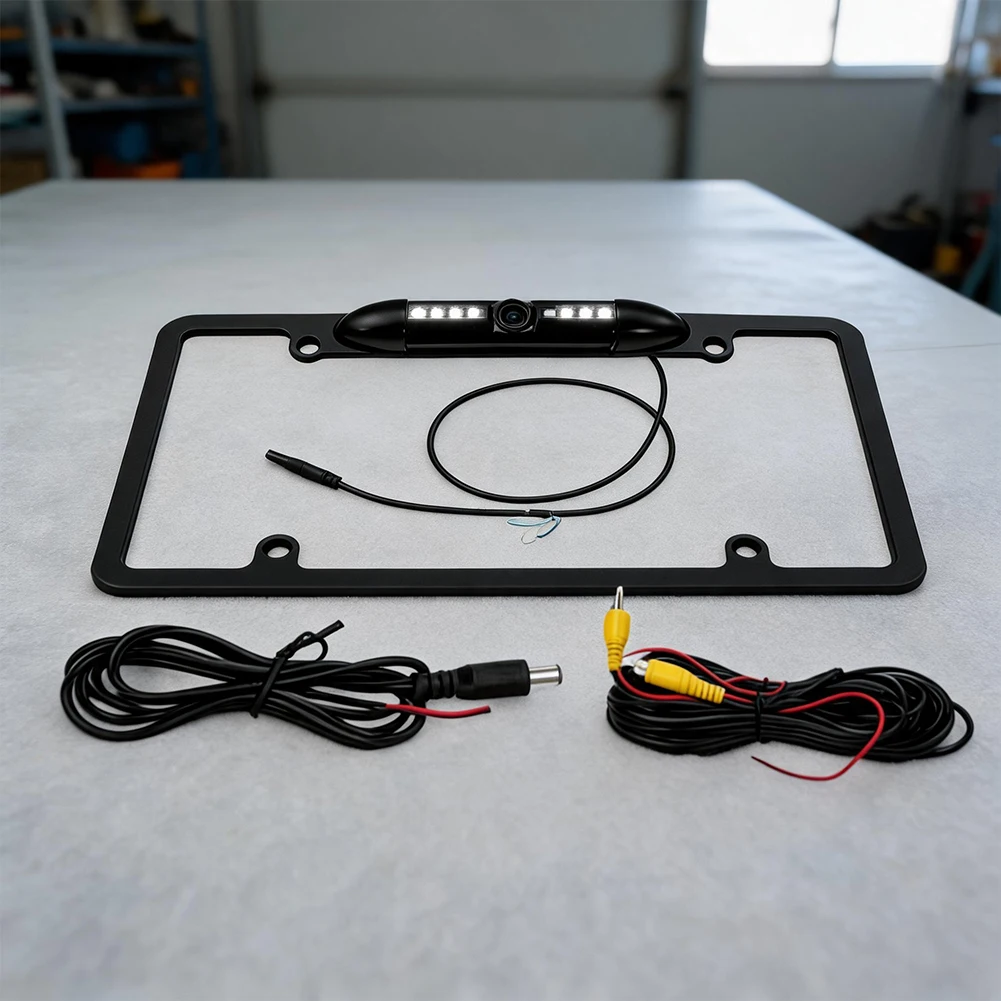For Night Driving Visibility License Plate Camera High-strength ABS Material DC12V-24V Voltage 130mA Current Rating