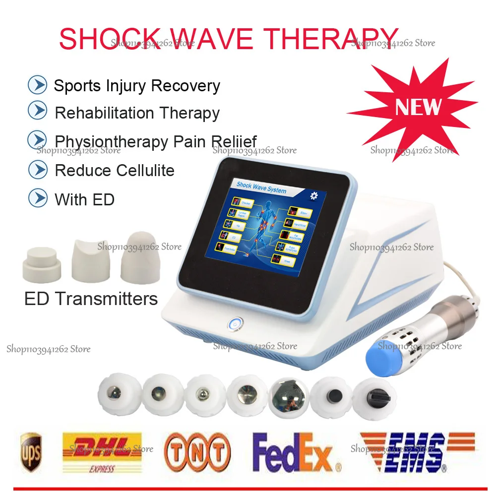 

CE 200mj ED Physical Therapy Pain Release Shock Wave Knee Massager /New Digital Hand Piece Shockwave Machine SW6S With 7 Transmi