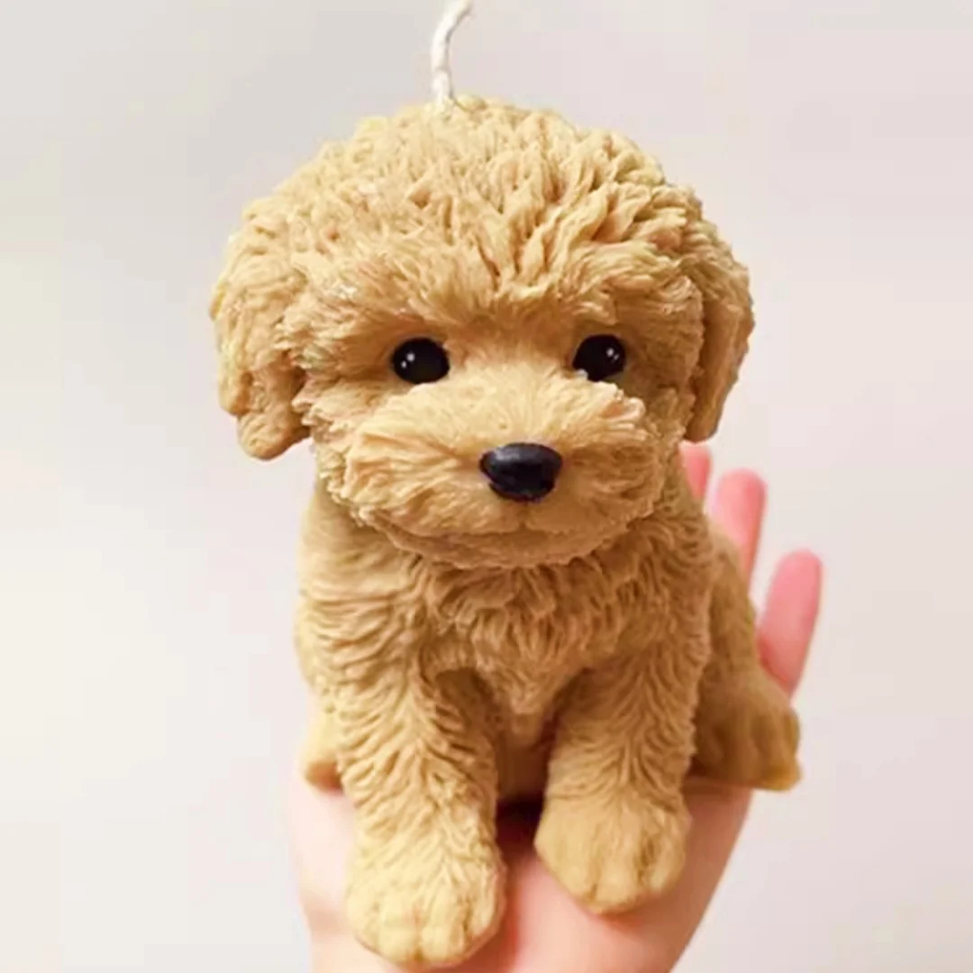 Large 3D Teddy Dog DIY Aromatherapy Gypsum Big Animal Ornament Silicone Mold Candle Handmade Soap Epoxy Resin Plaster Mould