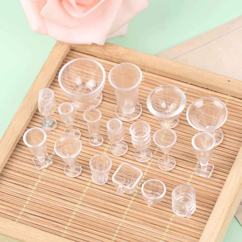 17 pezzi 1:12 set di stoviglie in miniatura per casa delle bambole- collezione di ciotole per tazze e piatti per espositori da cucina, mini stoviglie per casa delle bamboleDioramas