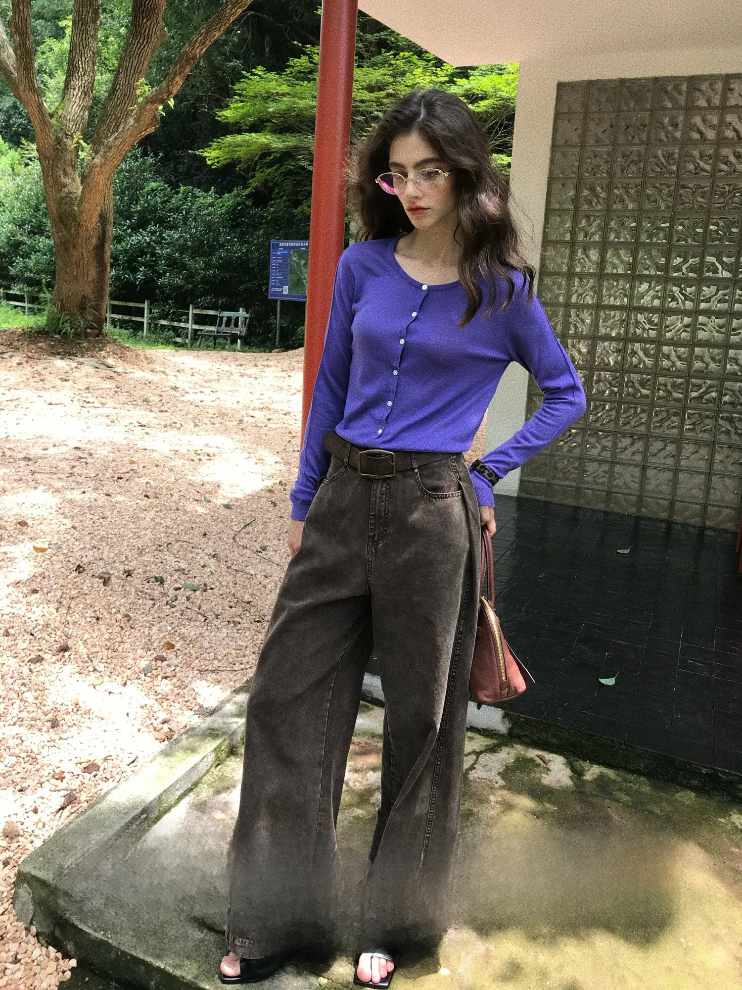 

Retro Waed Casual Loose Women's Jeans mid Waist Straight Leg Pants Classic Blue Cotton Zipper Closure Autumn Ladies Faion