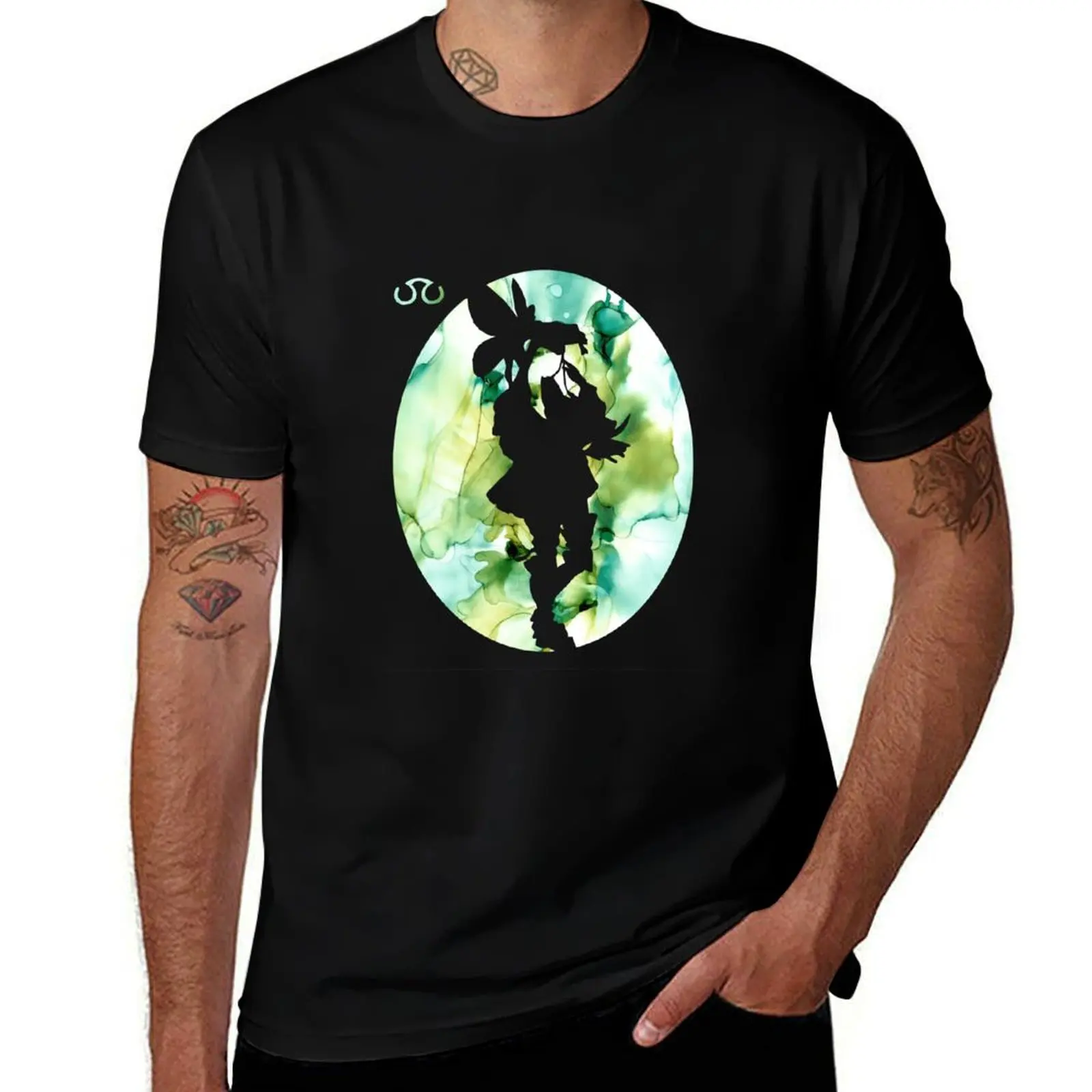 

FFXIV Scholar Silhouette on Eos inspired background T-Shirt t shirts cotton 100% cotton t shirt pack T-Shirt