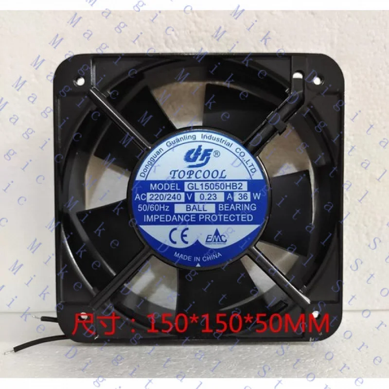 

H 1 шт. для вентилятора TOPCOOL GL15050HB2 AC 220/240 В 15050 15 см 2-проводной охлаждающий вентилятор для шкафа
