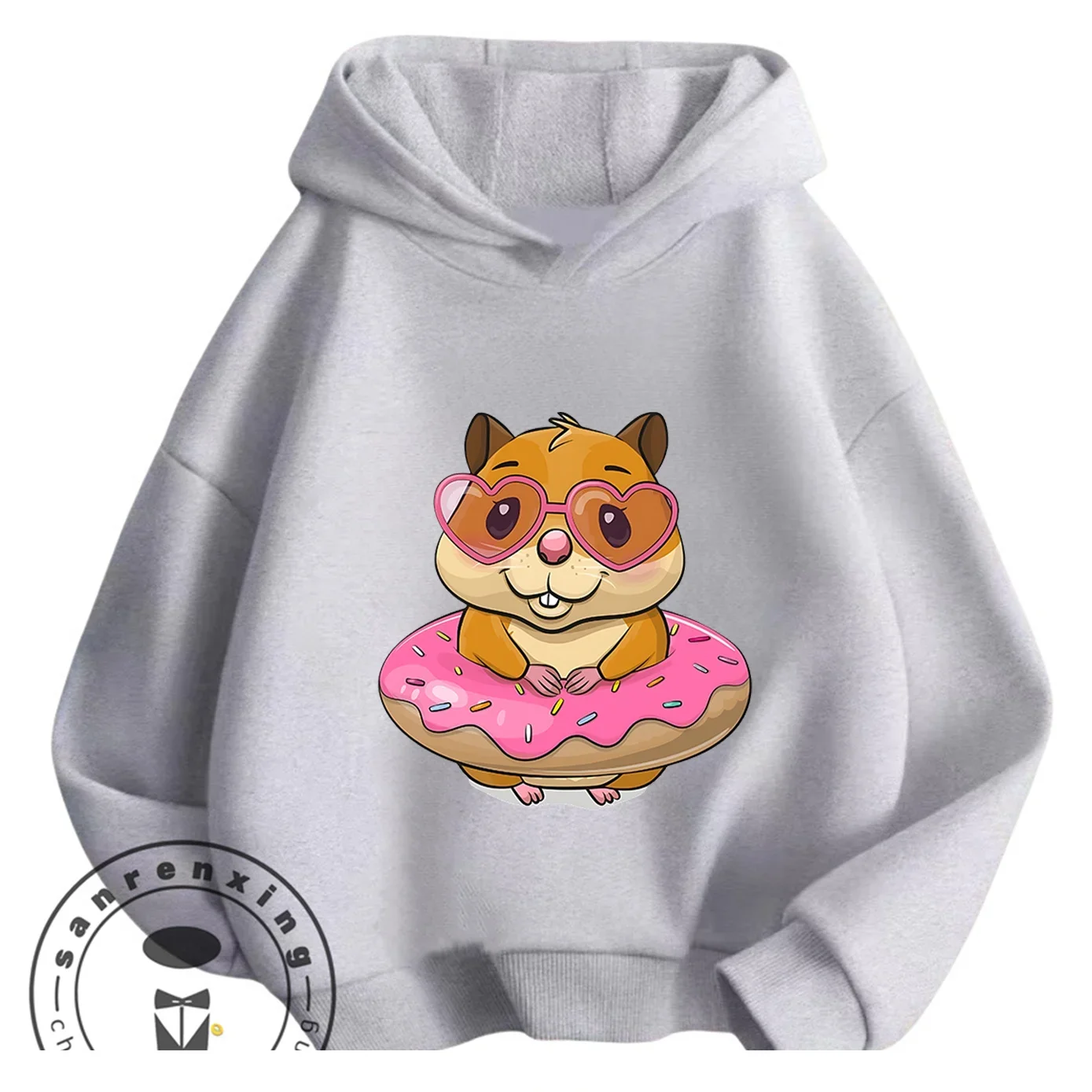 

Осенне-зимняя модная толстовка с капюшоном для мальчиков и девочек 3-14 лет с милым мультяшным принтом Капибара, уличная, повседневная, стильная, для активного отдыха