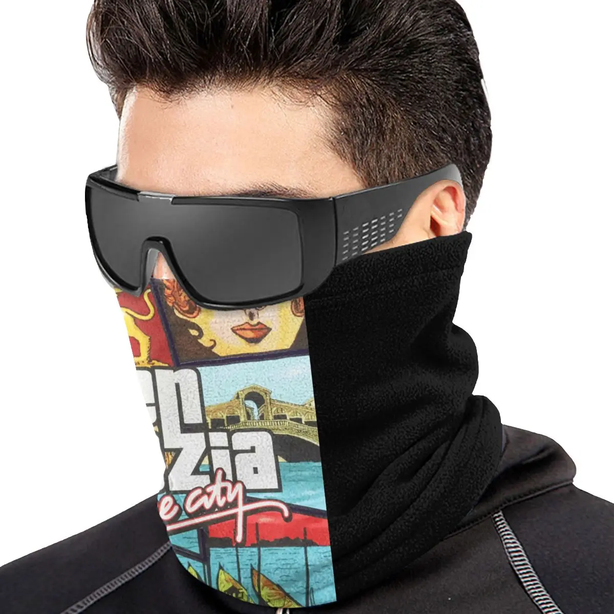 Grand Theft Auto Parody Gta Venice Vice City Microfiber Neck Gaiter Bandana Scarf Ski Half Mask Gaiter Tube