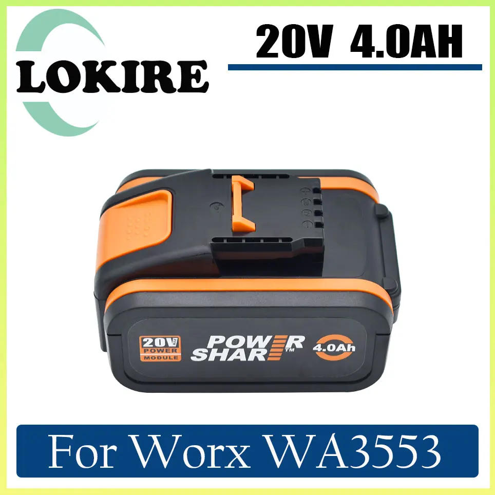 

Для батареи 20V 4000mah Li-Ion для Worx WX390/WX176/WX166.4/WX372.1 WX800/WX678/WX550/WX532/WG894E WG629E/WG329E/WG2