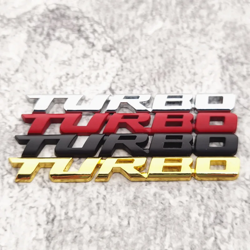 

High-quality Car Modification Metal 3D Stereoscopic Car Stickers, Turbocharged TURBO Body Decoration Scratch Covering