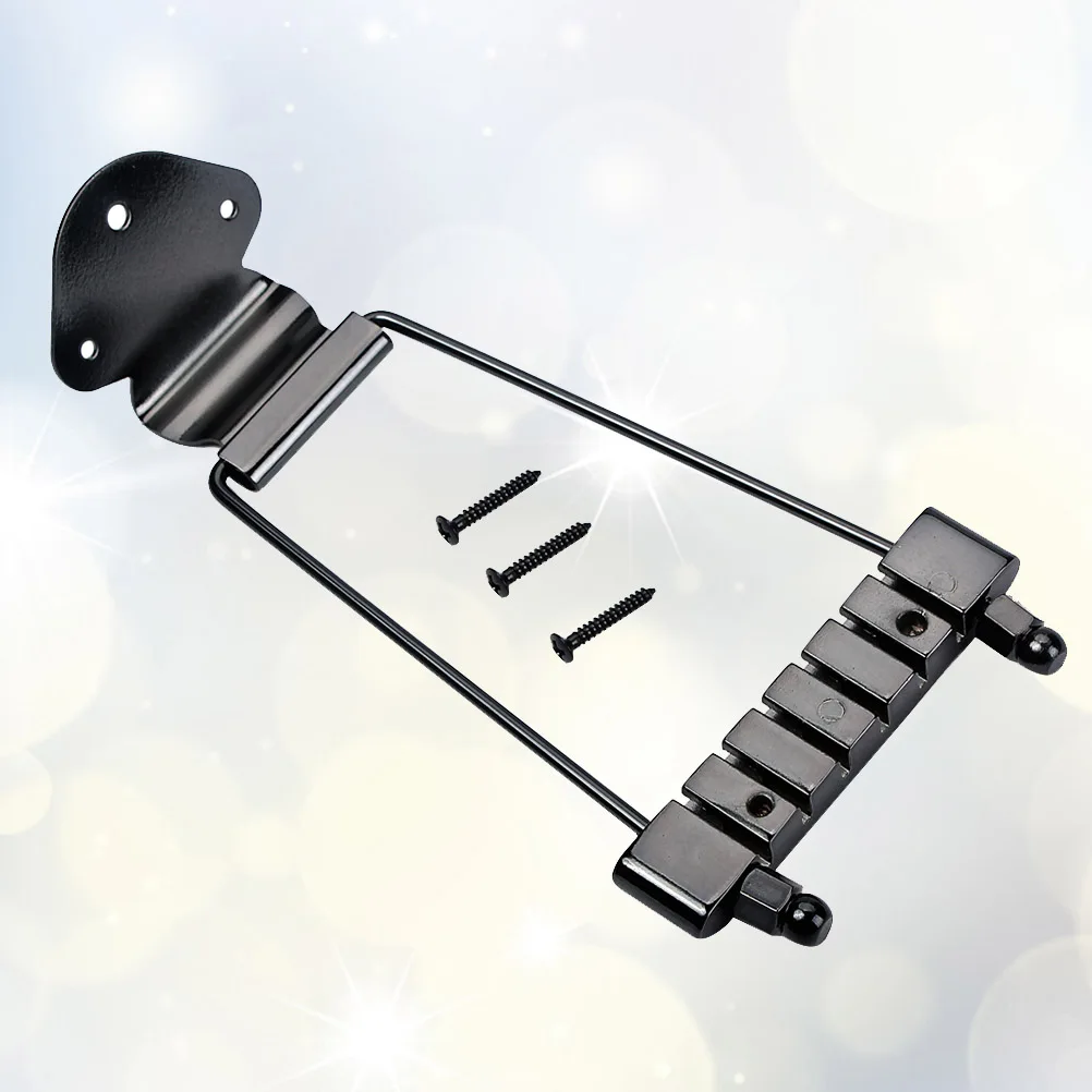 

6 String Metal Guitar Tailpiece Set Long Standard Replacement For Jazz Guitar Durable Upgrade Screws Included
