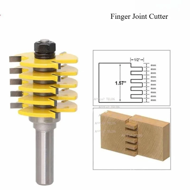 1 2 Shank Finger Joint Cutter 36.5mm Carbide Coated 10 45 47.6 1 2 Shank Router Bit 36mm 12.7mm