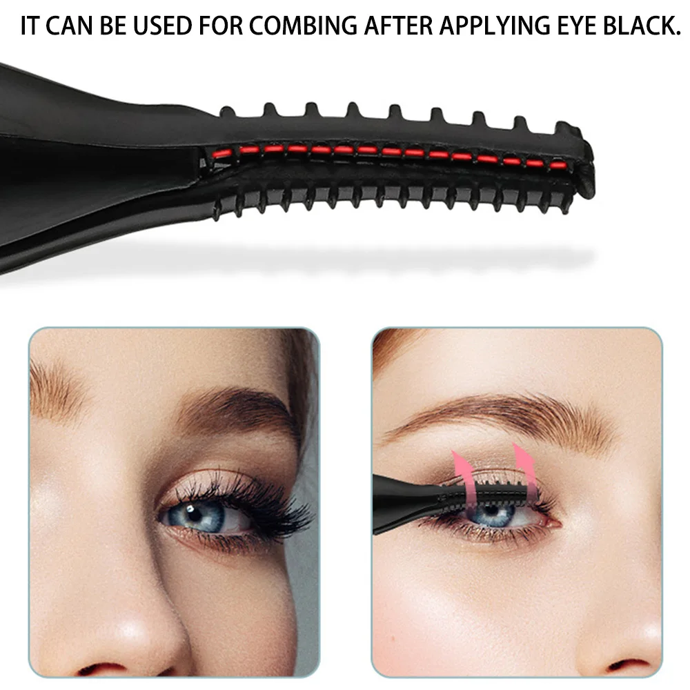 Draagbare verwarmde wimpers Curling 3-temperatuurmodus USB Natuurlijke nepwimpers Curler voor wimpers Make-up gereedschap Accessoires
