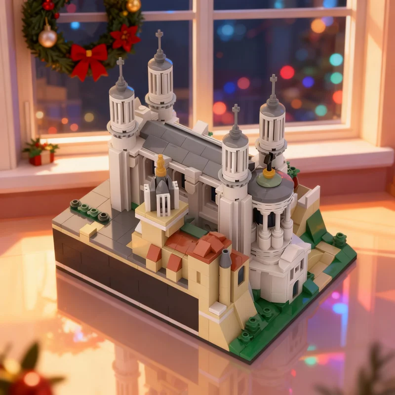 750 Piezas MOC Notre Dame De Fourviere Bertrand Barbe, Modelo de Arquitectura para Construir, Bloques de Juguetes, Regalo de Navidad, Idea Creativa, Educación