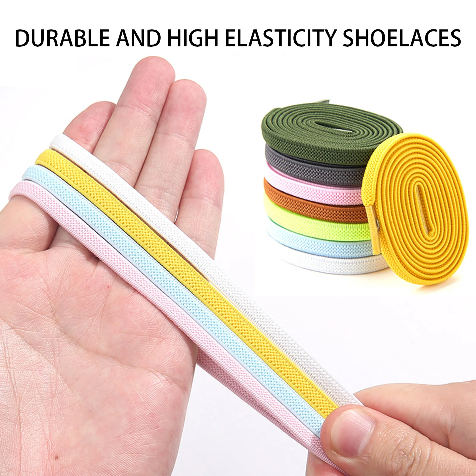 

1 Pair No Tie Shoe Laces Press Lock Shoelaces for Sneaker Solid Color DIY Elastic Laces Kids Adult Shoelace Shoe Accessories
