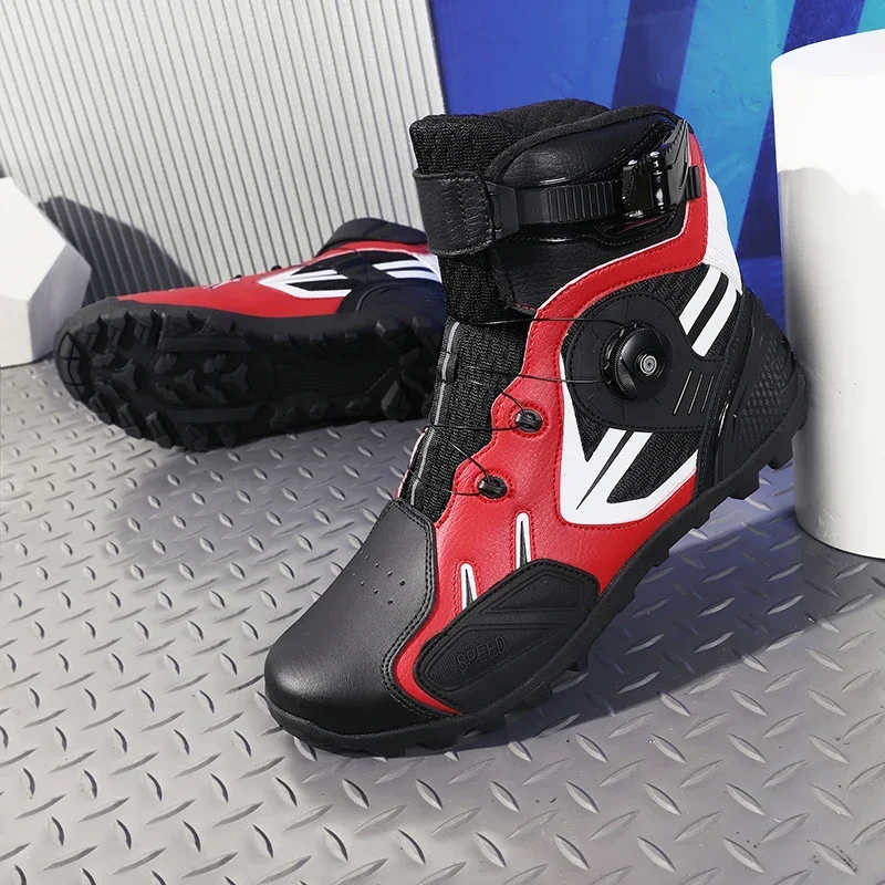 Outdoor Motorcycle Ultra-fine New Fiber Leather Protective Boots Riding Men\'s and Women\'s Anti-slip Waterproof Rain Boots