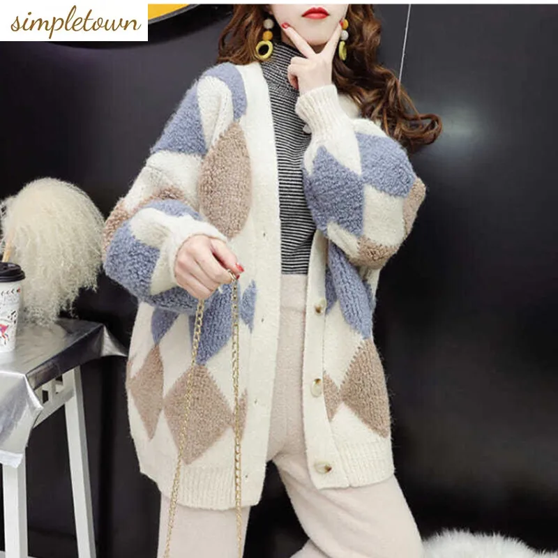 2023 Autumn/Winter Korean Version New Loose and Lazy Style Large Size Fashion Knitted Women's Sweater Coat Trend