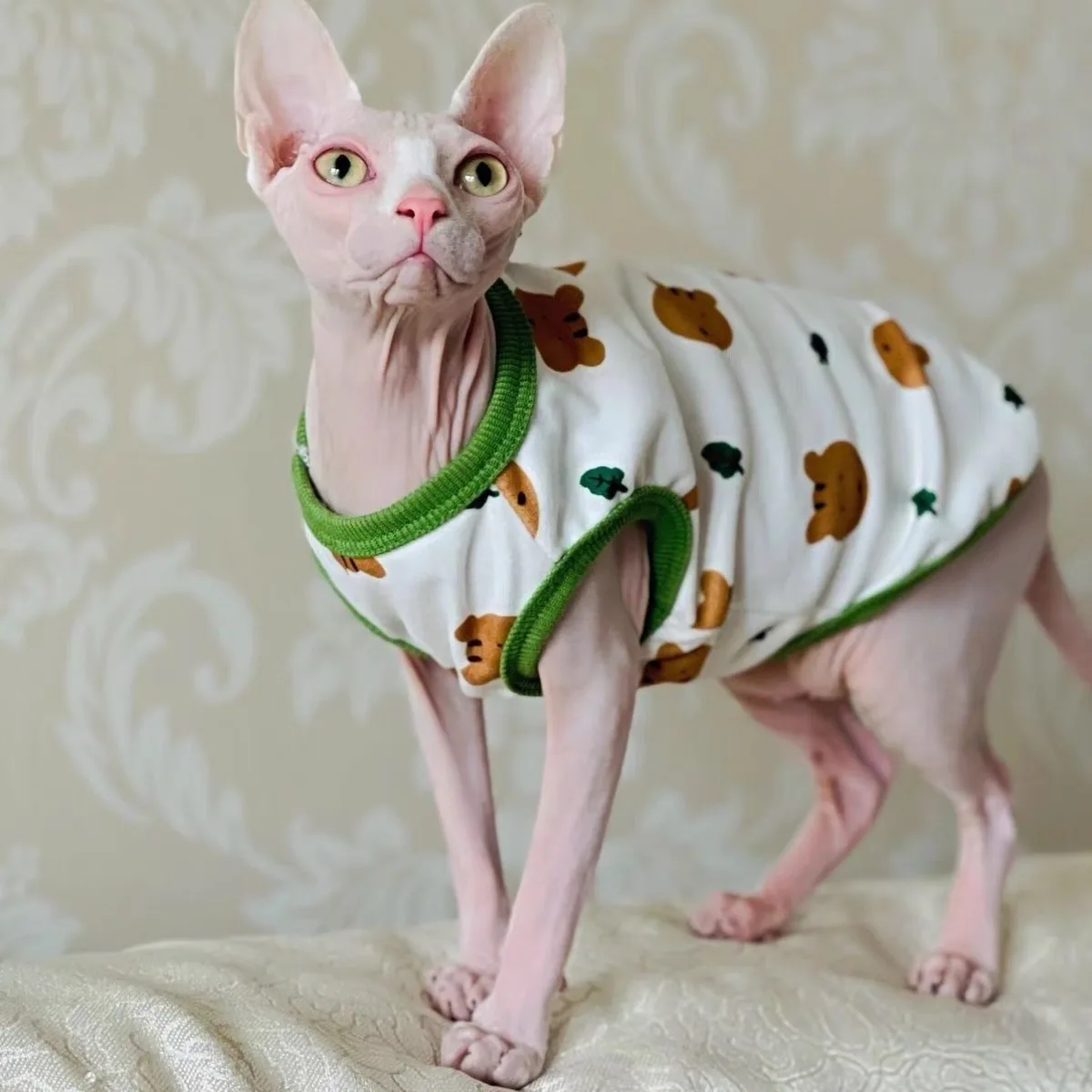 Autumn Devon Rex Cat Dress Sphynx Cat Sleeveless Cotton Dress Breathable Dog Sphynix Cat Kitten Outfits Sphynx Costume