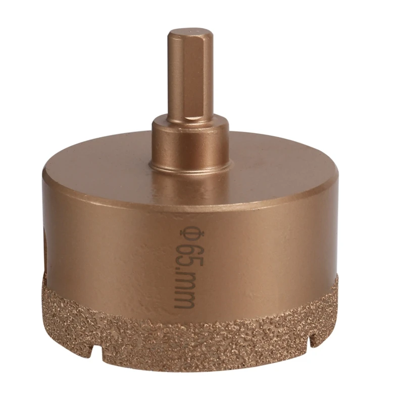 O diamante soldou a broca seca do núcleo, furo viu, acessórios do cortador, viu o corte, mármore, vidro, granito, porcelana, telha, 65mm, 1Pc