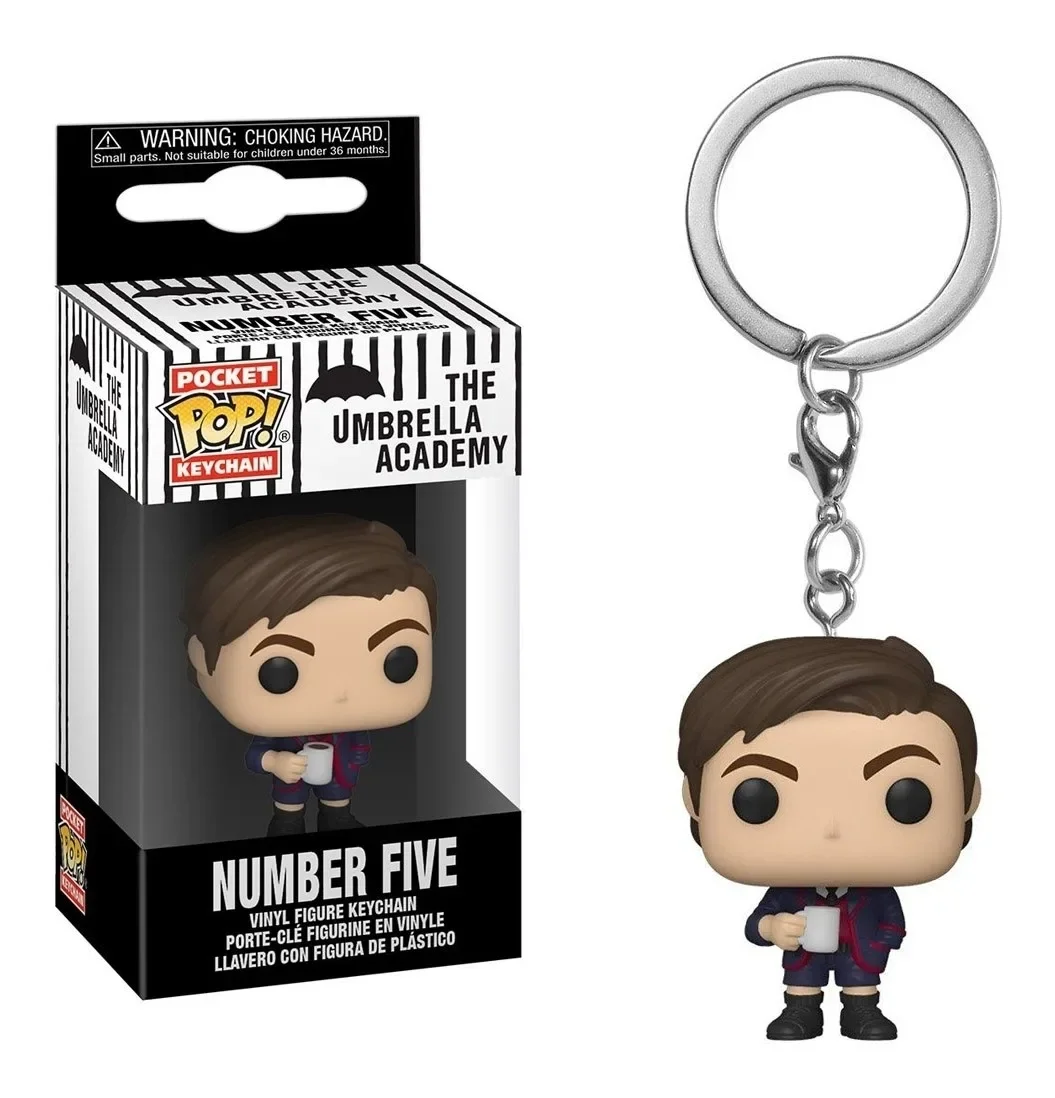 FUNKO Pocket The Umbrella Academy KLAUS Pocket Keychain Figure Toy POGO NUMBER FIVE VANYA Collectible Model Doll Toys for gifts