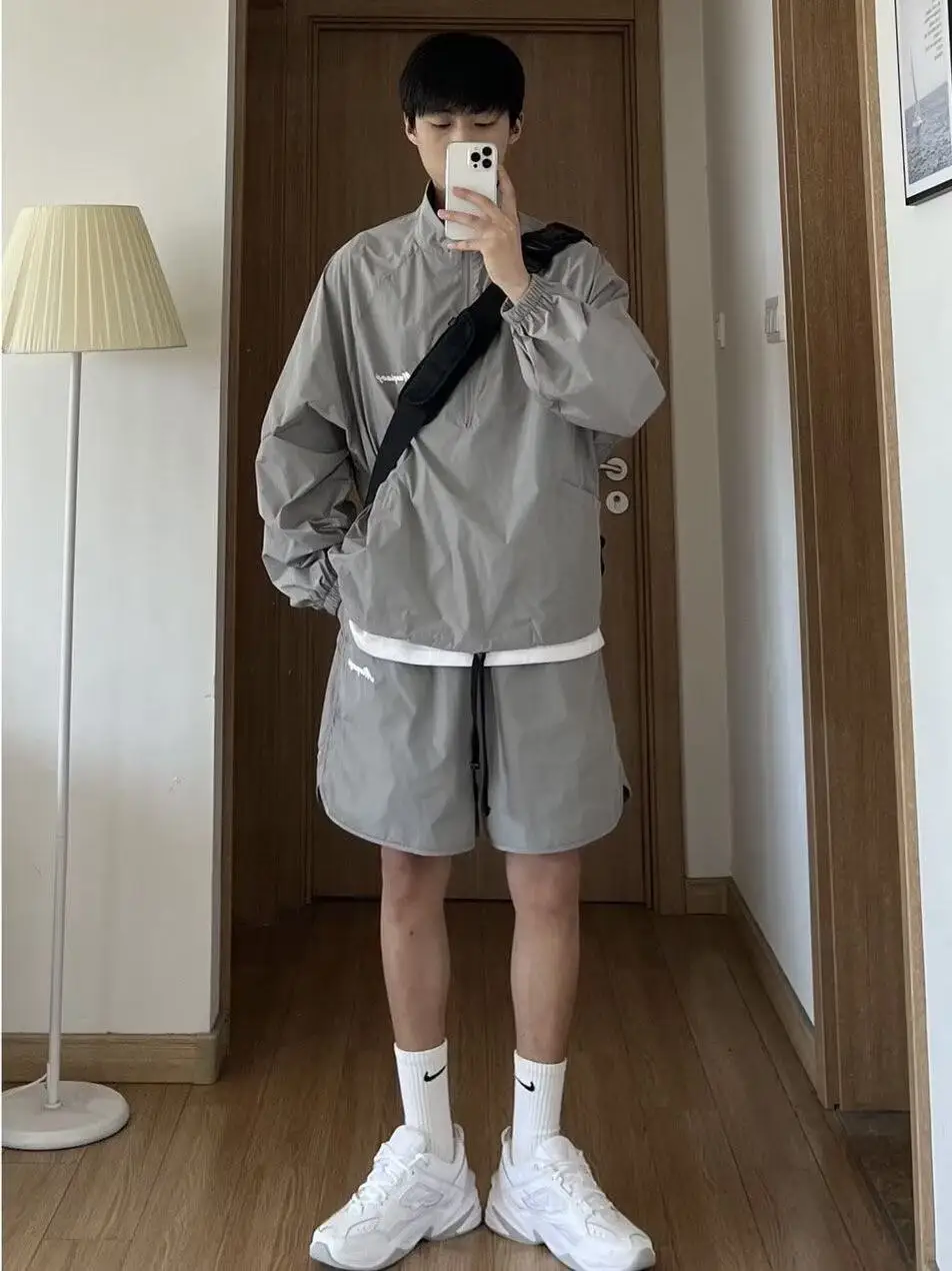 

Комплект уличной солнцезащитной одежды American Sle: свободный крой, ледяной шелк, быстросохнущий, повседневный, от бренда ex Faion, ветрозащитный костюм