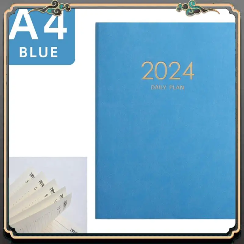 

ASMA-2024 Blue Plan Notebook Calendar Thickened Daily Plan Notebook Weekly Notebook Office School Supplies 21.2Cm X 28.8Cm X 2Cm