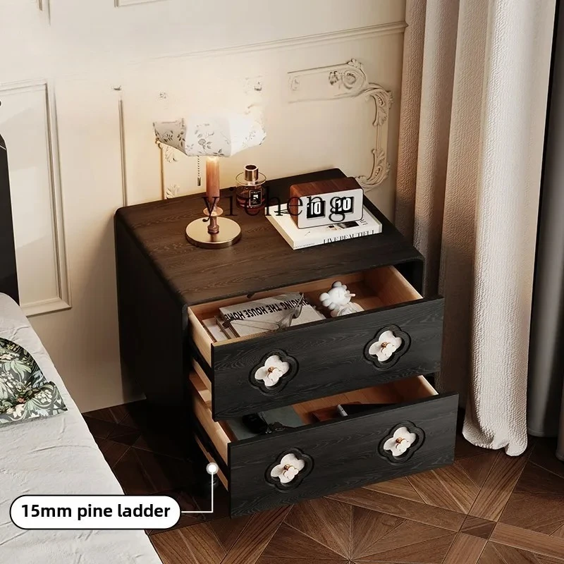 PYH solid wood bedside table household chest storage cabinet high-end creative bedside table solid wood
