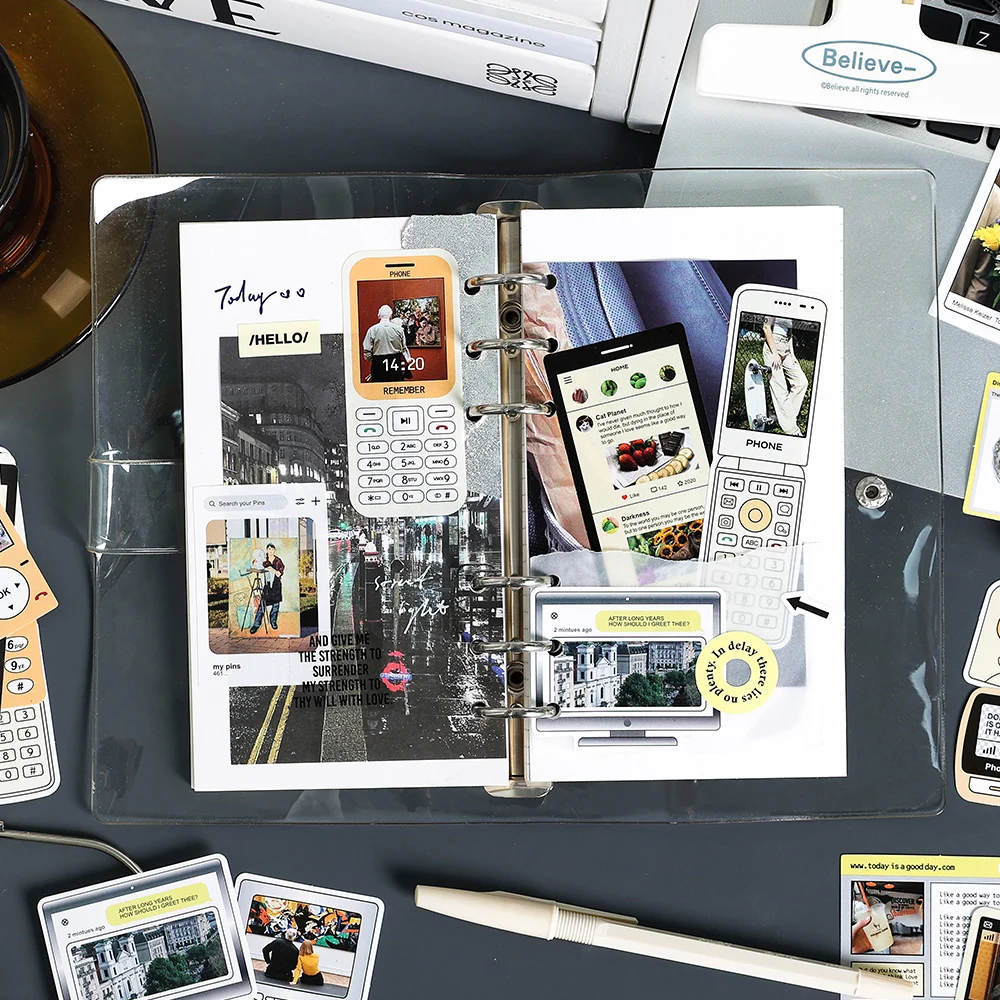 8Packs/Lot Informatie Cocons Serie Retro Bericht Zelfklevende Zelfklevende Sticker