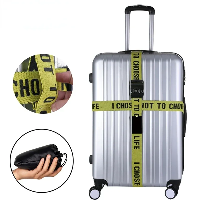 Three Models Customs Lock Luggage Cross Belt with Password Adjustable Travel Suitcase Straps Luggage Accessories