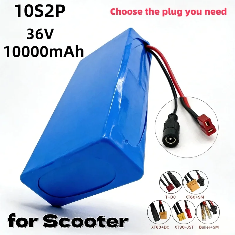 

Rechargeable 36V 10000mAh 10S2P Lithium Battery with BMS – Built-in Cells High Performance for Scooter Durable Spare Accessory