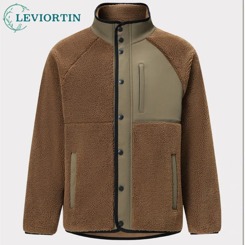 

2025 Men's autumn and winter high-end luxury fashion retro style warm and plush versatile trend simple casual loose jacket