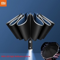 Xiaomi Umbrella Auto Open Close Light-emitting LED Reverse Ten-bones Three-folding Automatic Business Umbrella with Light 2022