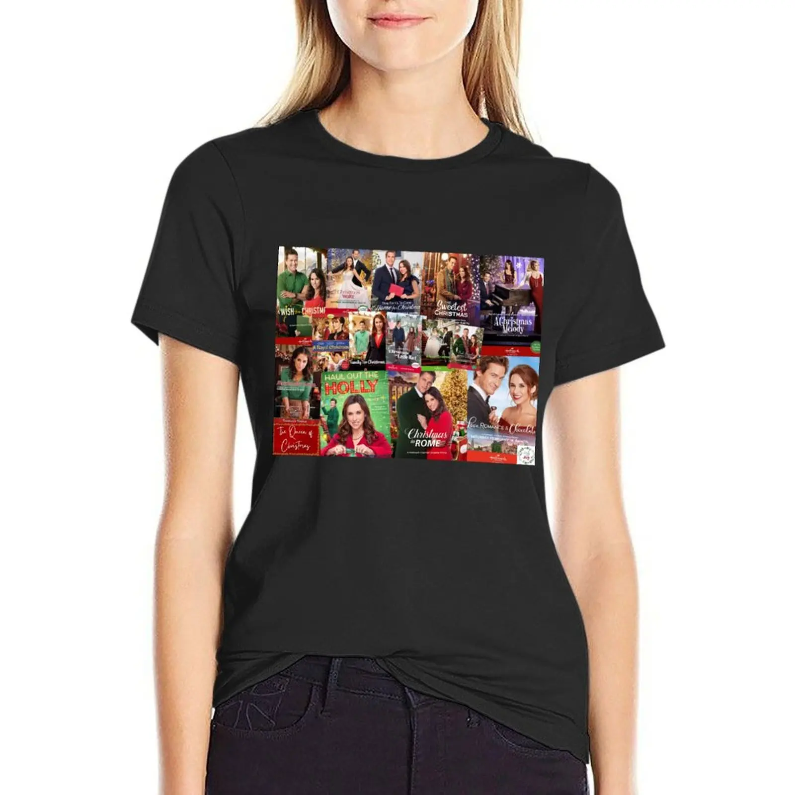 

Queen of Christmas movies collage T-Shirt customizeds Aesthetic clothing Blouse T-shirt Women
