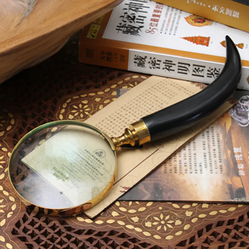 Household Goods, Retro Brass Horn Magnifying Glass, Sample Room, Soft Decoration, Props and Ornaments