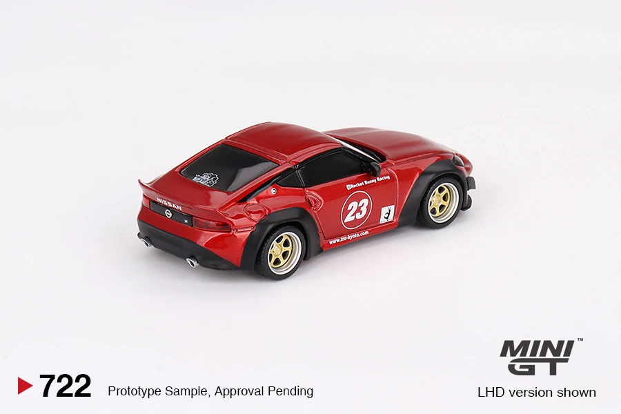 MINIGT 1/64 Nissan Z Pandem Passion Red MGT00722-CH Simulation Alloy Car Model Miniature Small Scale Car Model Decoration