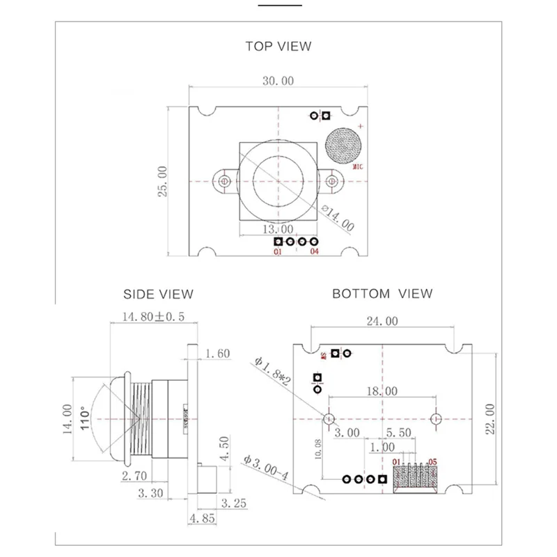 B68A OV3660 Camera Module 3 Million Pixels USB Free Driver 64 Degree Wide-Angle Lens Support OTG For ATM Durable Easy Install