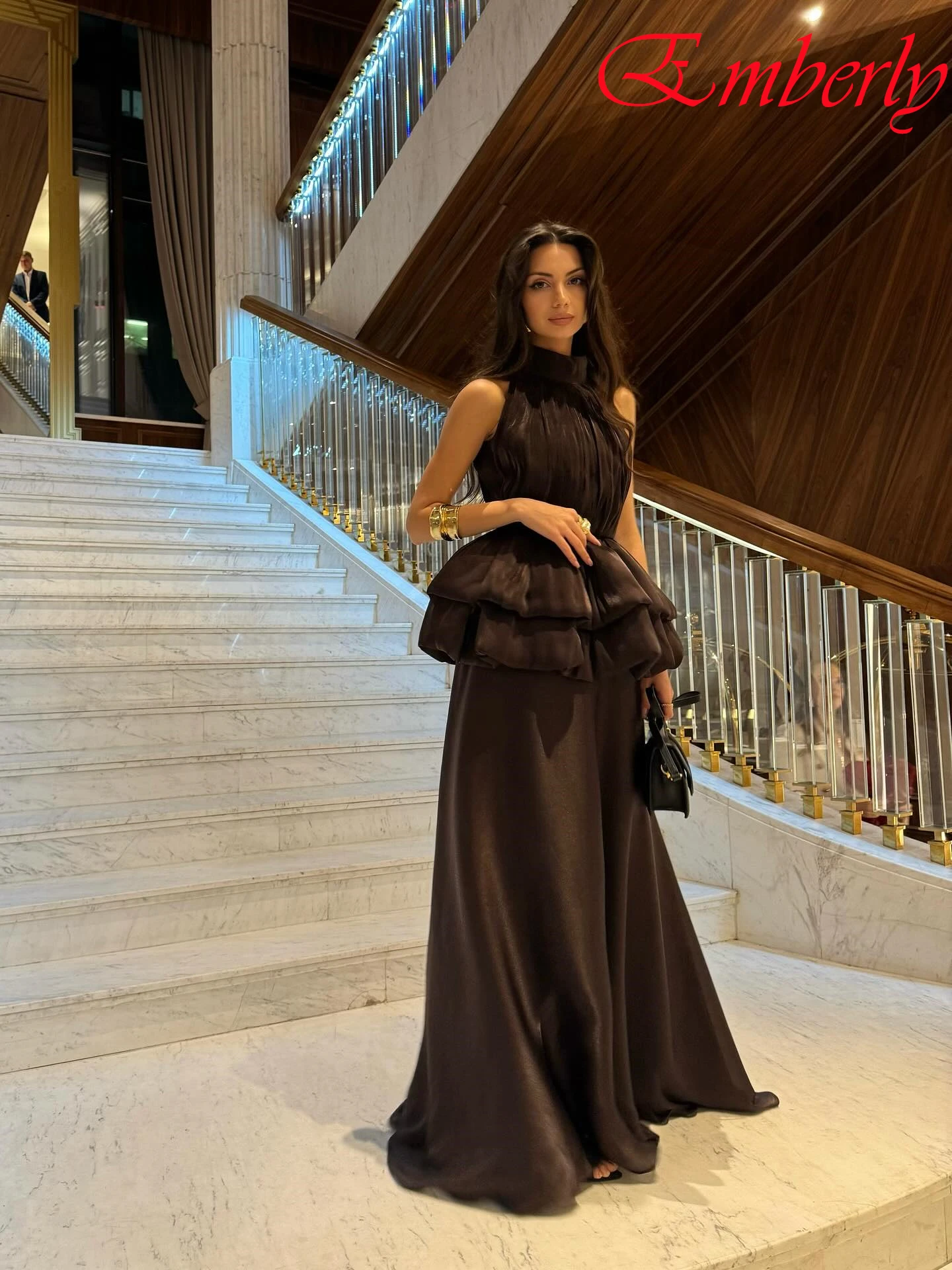 

Customized Straight High Collar Sleeveless Elegant Evening Dress Delicate Bespoke Occasion Gowns Modern Fashion Prom Dress