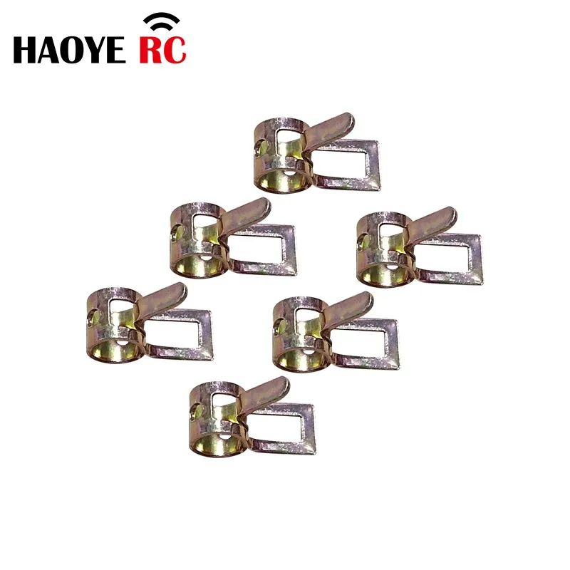 Haoye-亜鉛メッキ燃料ライン保持クリップ、ホースクリップ、パイプ管金属、タンクアクセサリー、rcアクセサリ、4-6mm、10個
