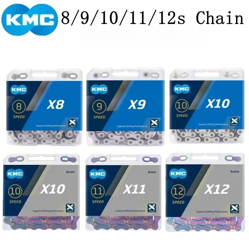 KMC X8 X9 X10 X11 X12 Color SL Road/MTB Bicycle Chain 8v 9v 10v 11v 12v 118L 126LBike Chain with Quick-Link for SHIMANO SRAM