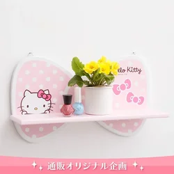 Kawaii Hello Kitty Wood Shelf Anime Cartoon Wall Hanging One-Word Partition Shelf Home Decoration Room Decor for Girl accesorios