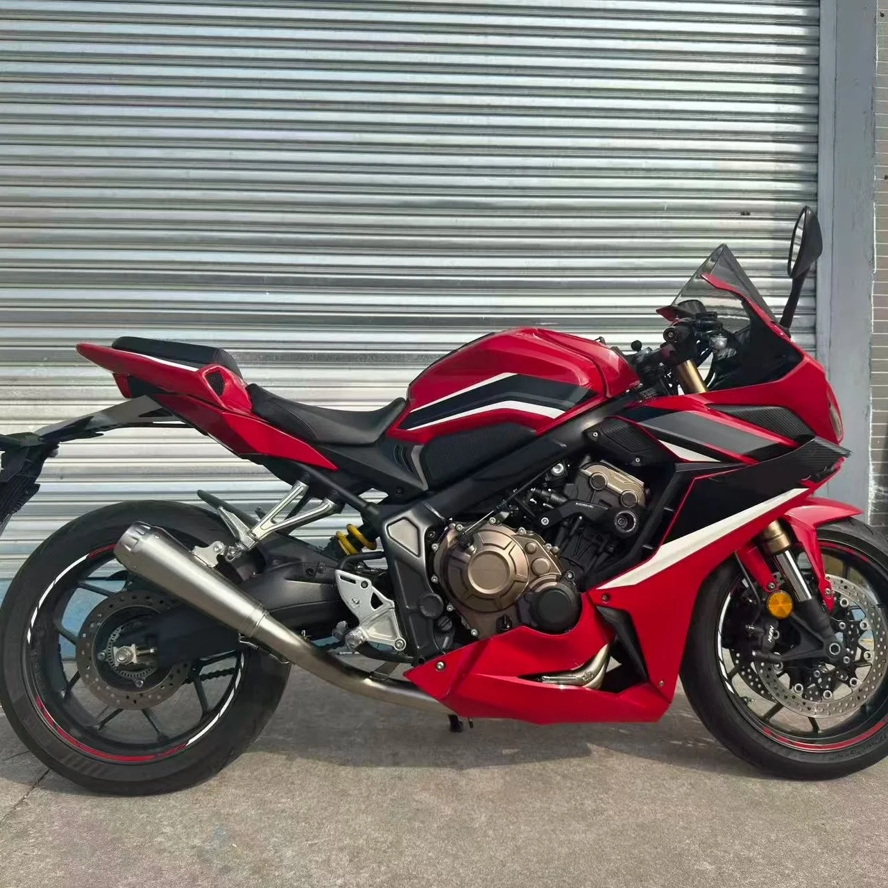 For Honda CB650R/CB650R FST Straight Through Full Exhaust System Motorcycle Modified Pipe Removable DB Killer For Rich Sound