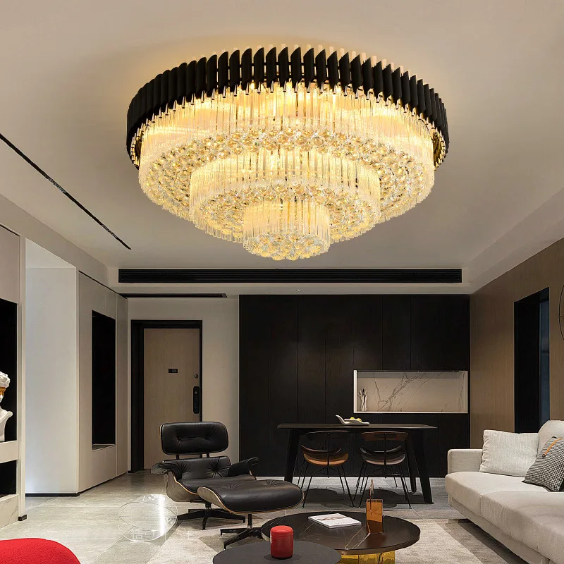 

New crystal ceiling light,modern luxury living room llights,household round/rectangular ceiling lamp,diameter 80CM/100CM