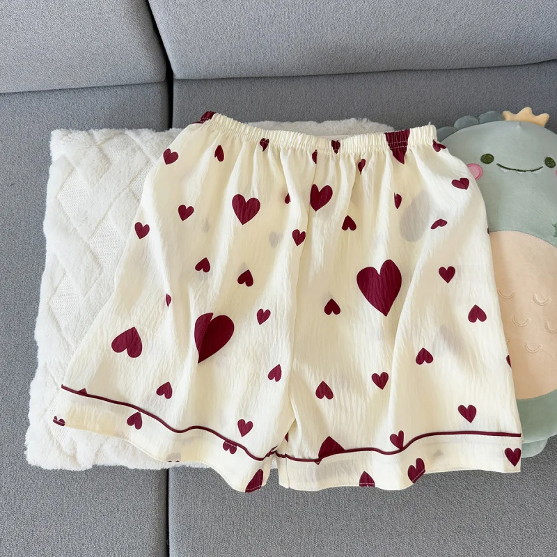 2Summer short-sleeve pajama set for women, comfortable and trendy, shorts that can be worn outside, home wear set 4