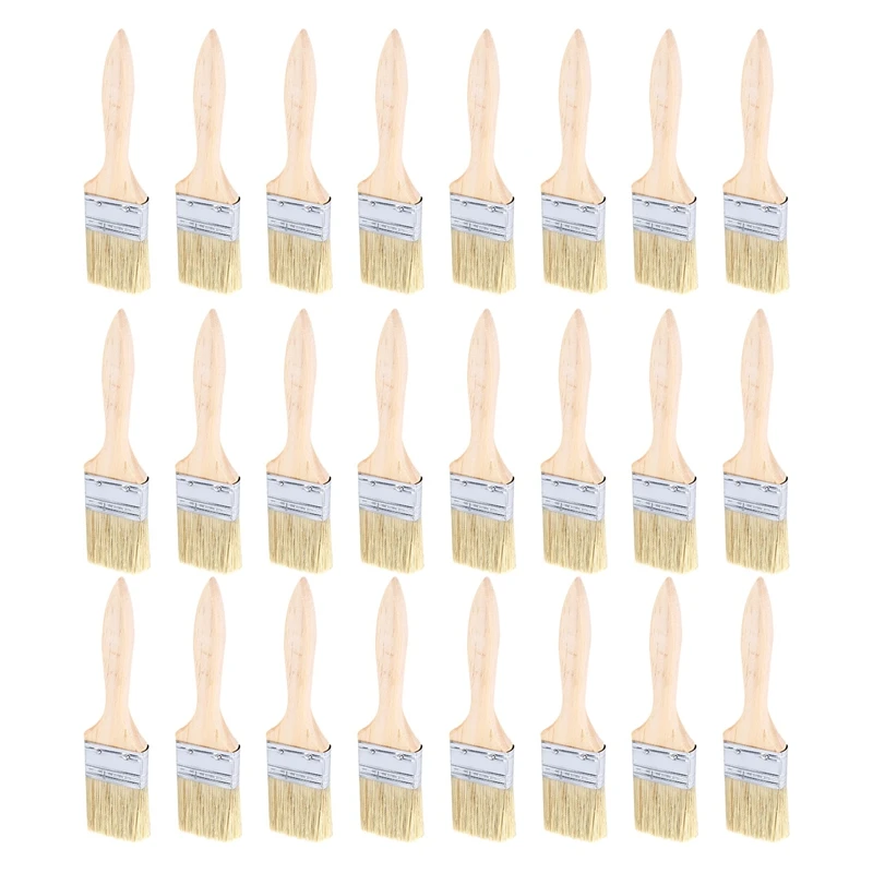 

24 Pack Of 2 Inch (48Mm) Paint Brushes And Chip Paint Brushes For Paint Stains Varnishes Glues And Gesso