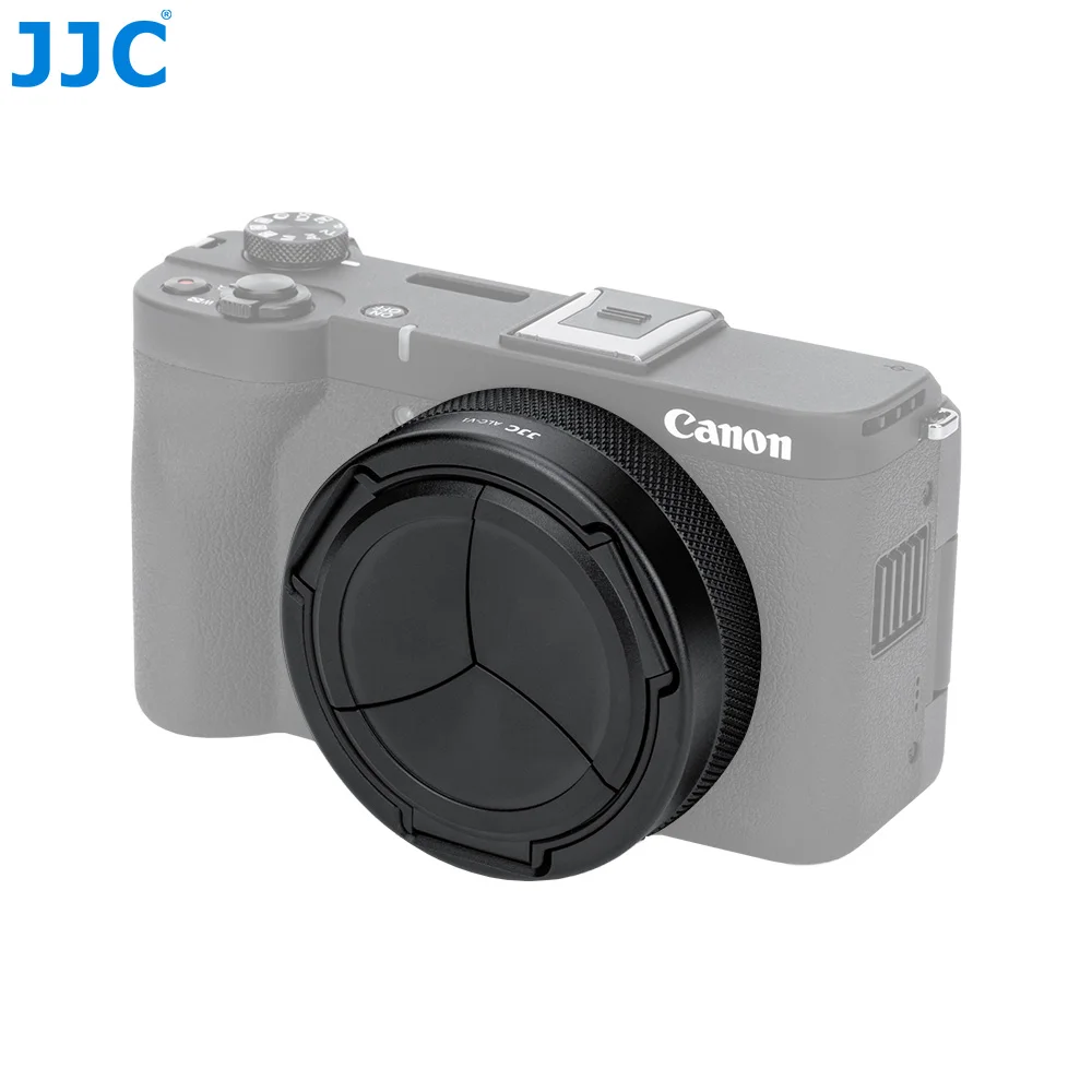 JJC Auto Lens Cap Cover for Canon PowerShot V1 Vlog Camera Rotation for Open Close Anti-Scratch Anti-Lost Dust-Proof Lens Cap