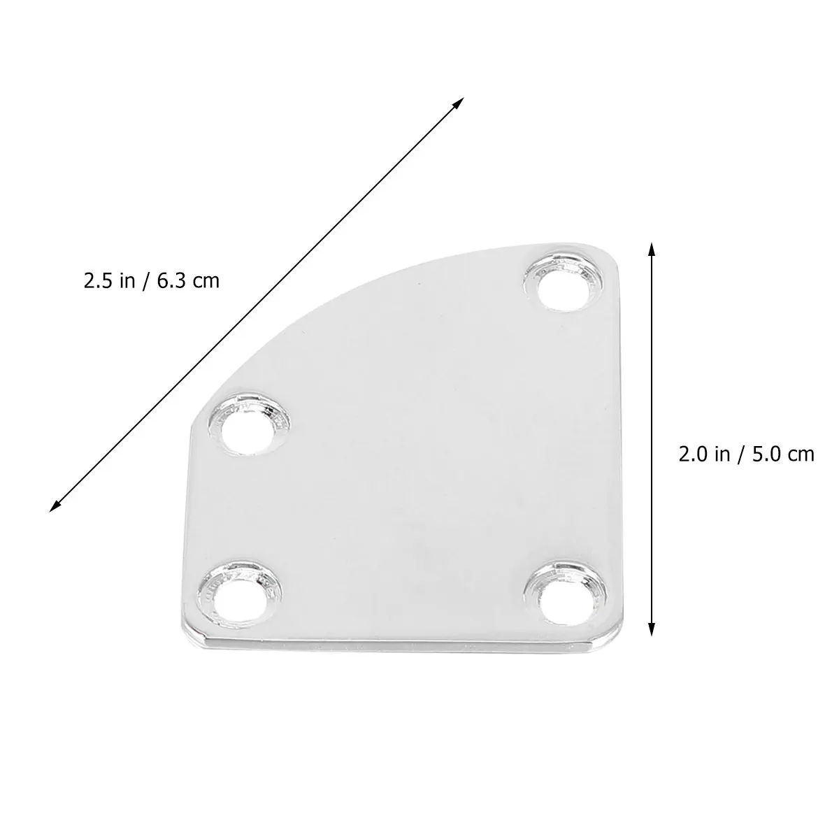 

2 Pcs Electric Guitar Bass Reinforcement Board Neck Connecting Plate Metal Silver