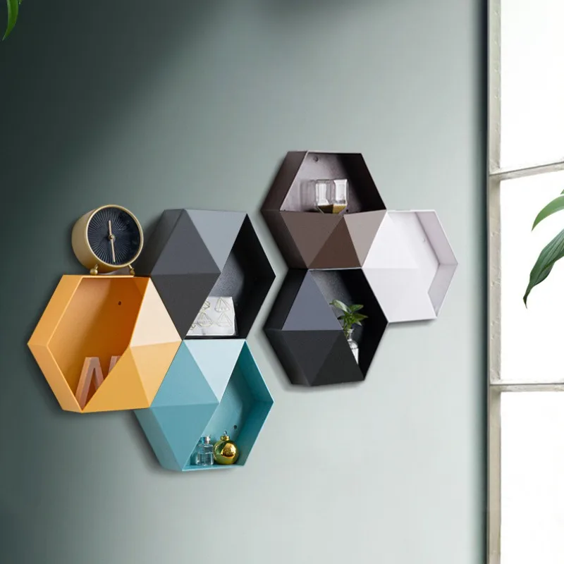 

Simple Wall Storage Box Creative Combination Storage Rack Pendant Living Room Bedroom Bookshelf Hexa