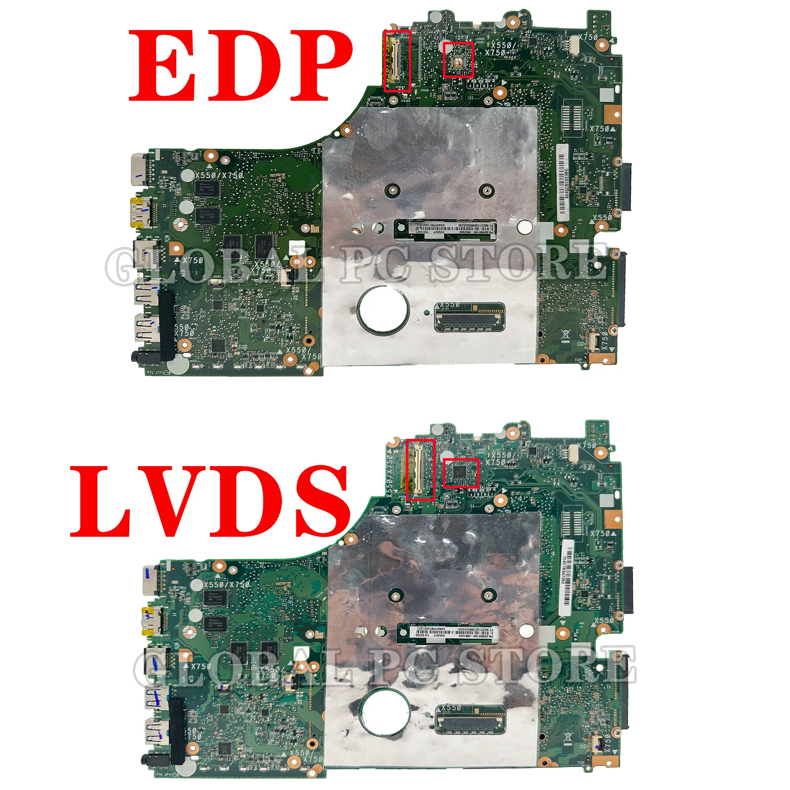 Placa-mãe portátil KEFU X550/X570 Para ASUS X550D X750D X550DP X750DP A550D F550D K550D LVDS/EDP