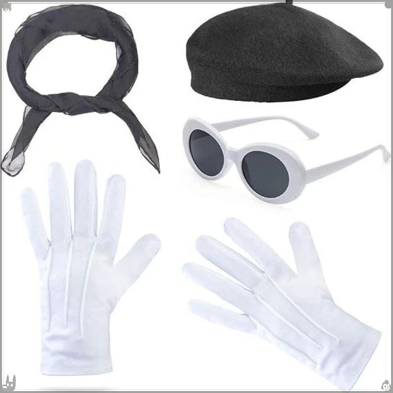 الأزياء والاكسسوارات الفرنسية موضوع حزب كيت قبعة الهيب هوب نظارات وشاح بروش للحفلات التنكرية #3