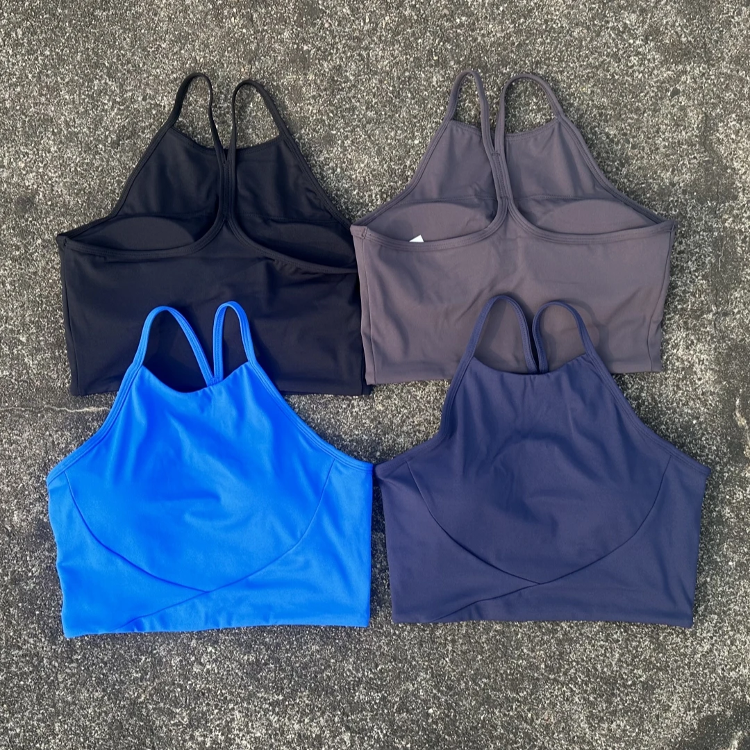 Solid Color Butter Gym Yoga Underwear Women Y Line Fitness Sport Bra Soft High Neck Tight Top Comprehensive Training Chest Pad