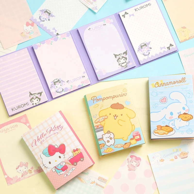 

16PCS/ лот SANRIO KUROMI мелодия корицы корицы 4 складной памятка PAD милый N TIMES STATIONERY LABEL NOTEPAD закладка POST SCHOOL SUPPLY