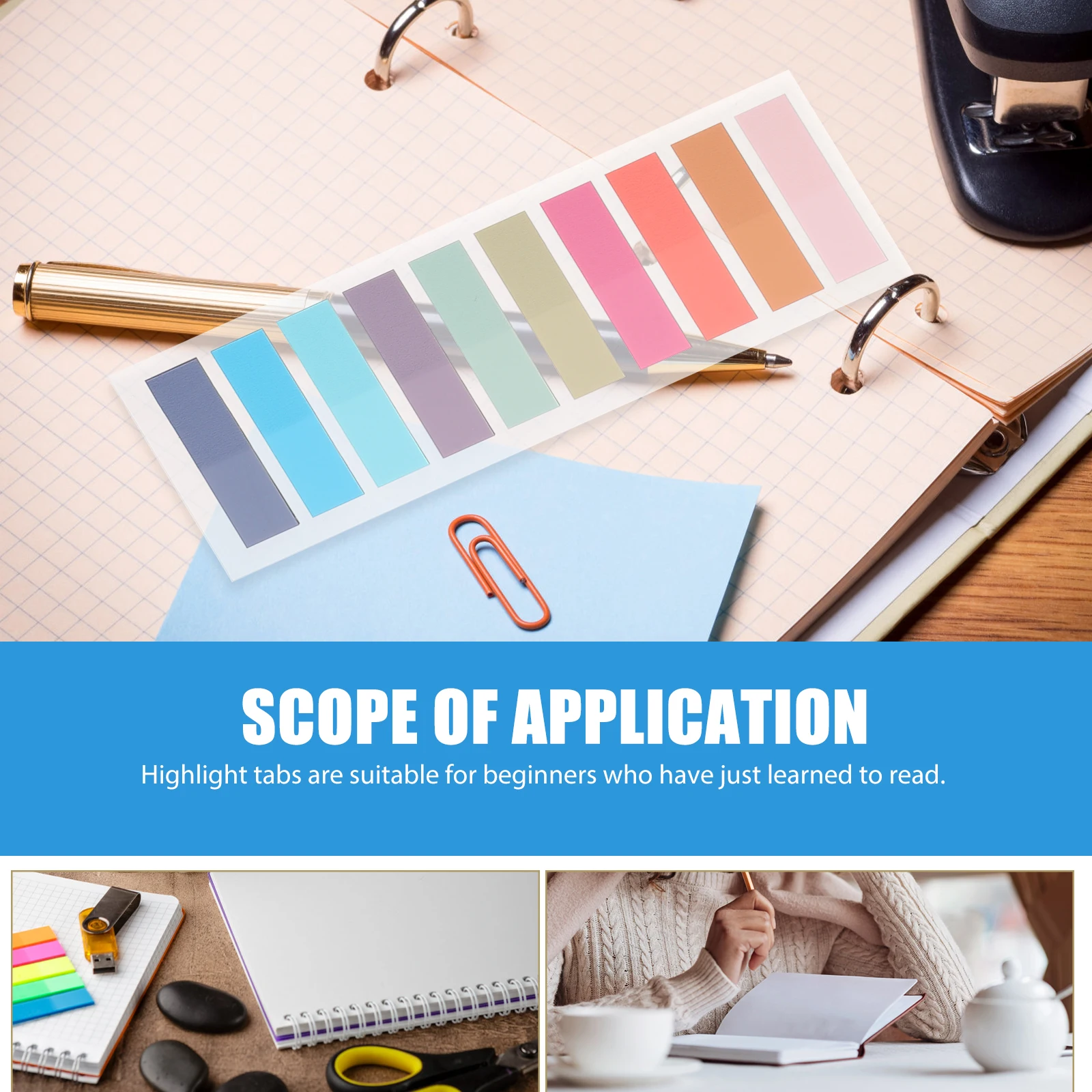 

Reading Strips Sticky Page Markers 5 Books Strong Adhesion Long Lasting Portable Sentence Markers Professional Book Accessory